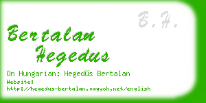 bertalan hegedus business card